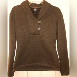 The North Face 🤎Brown🤎 Pull Over Sweater Crescent Collar Women’s Small EUC!